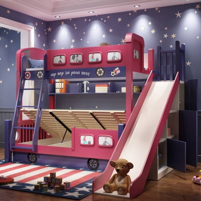 Bunk Bed With Stairs And Slide - Tempat Tidur Anak Perempuan Gaya Modern