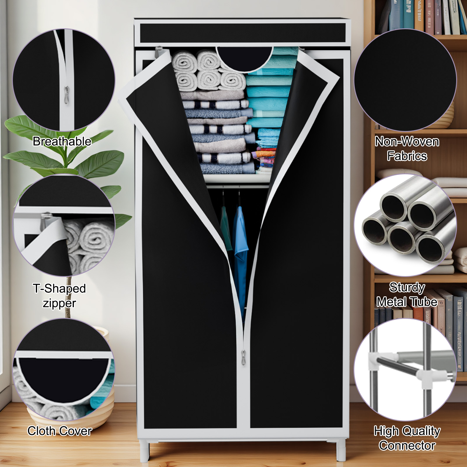 Lemari Pakaian Kain Portabel d - Wardrobe Closet Portable Fabric Cover ulasan dan harga
