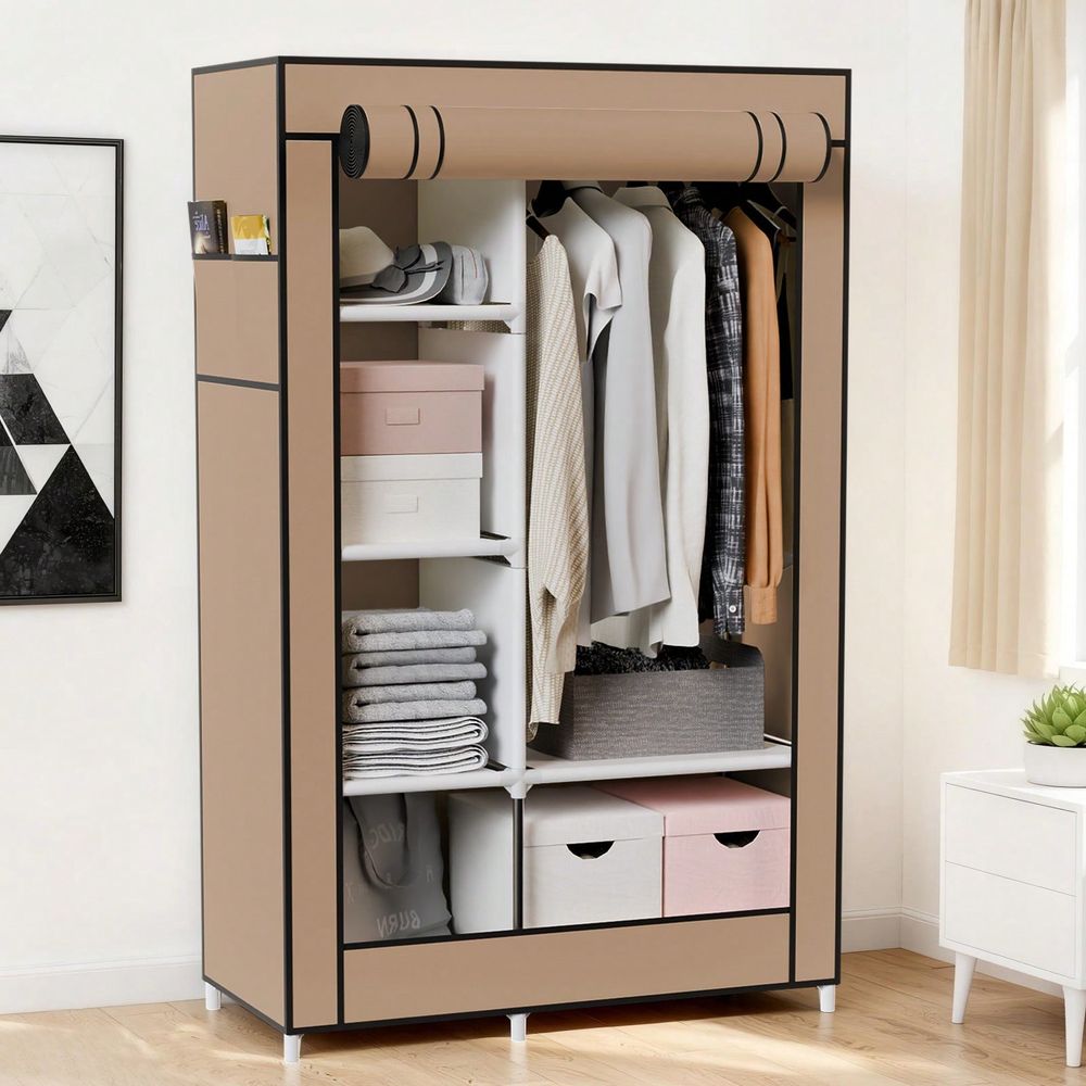 Lemari Penyimpanan Untuk Mengg - Wardrobe Closet Portable Fabric Cover ulasan dan harga