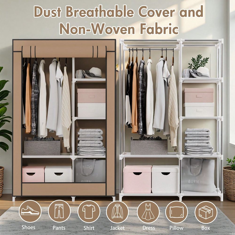 Lemari Penyimpanan Untuk Mengg - Wardrobe Closet Portable Fabric Cover ulasan dan harga