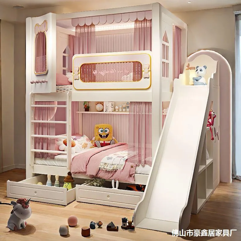 Tempat Tidur Anak Perempuan Mo - Bunk Bed With Stairs And Slide ulasan dan harga