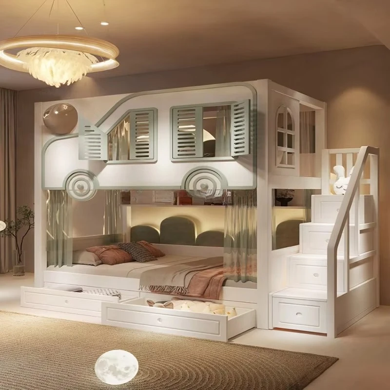 Desain Baru, Tempat Tidur Susu - Bunk Bed With Stairs And Slide ulasan dan harga