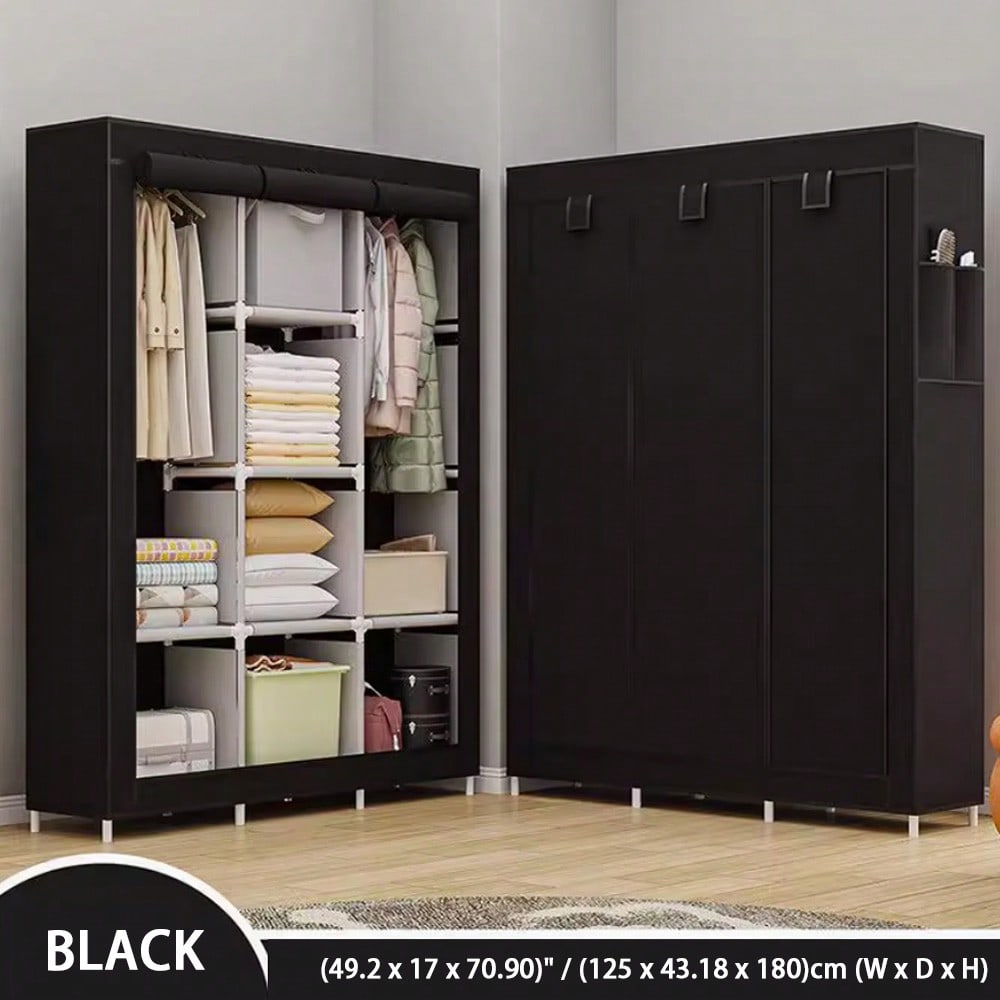 Lemari Pakaian Portabel 71 Inc - Wardrobe Closet Portable Fabric Cover ulasan dan harga