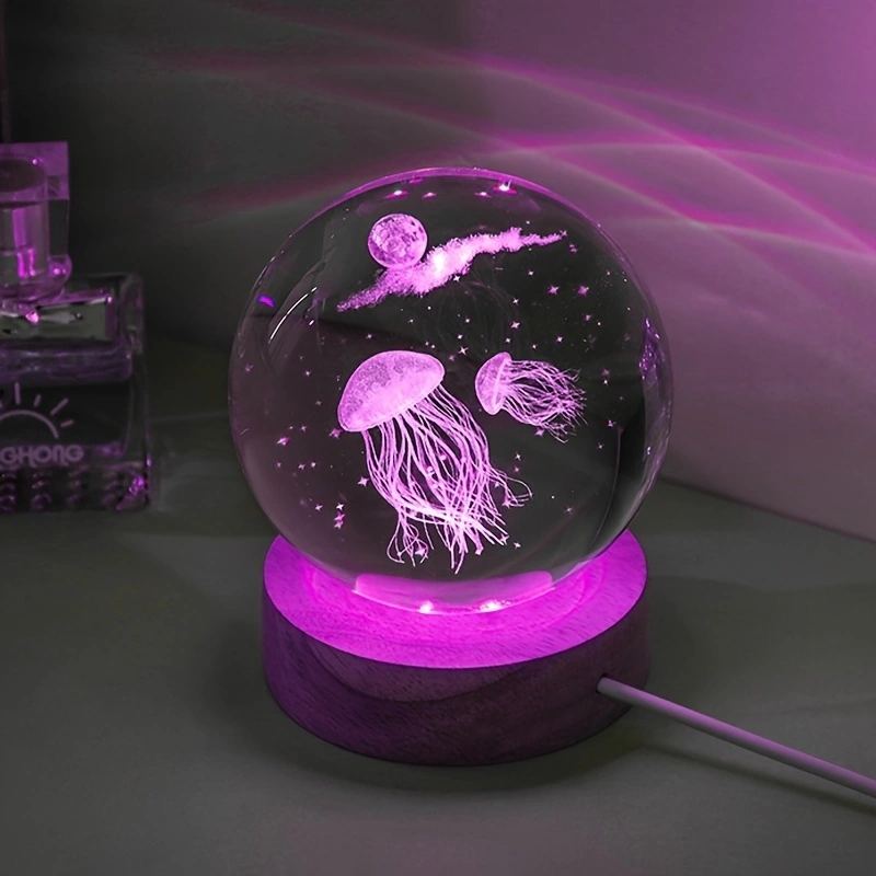 Bola kristal LED ukiran Laser  - Floating Nightstand With Led Light ulasan dan harga