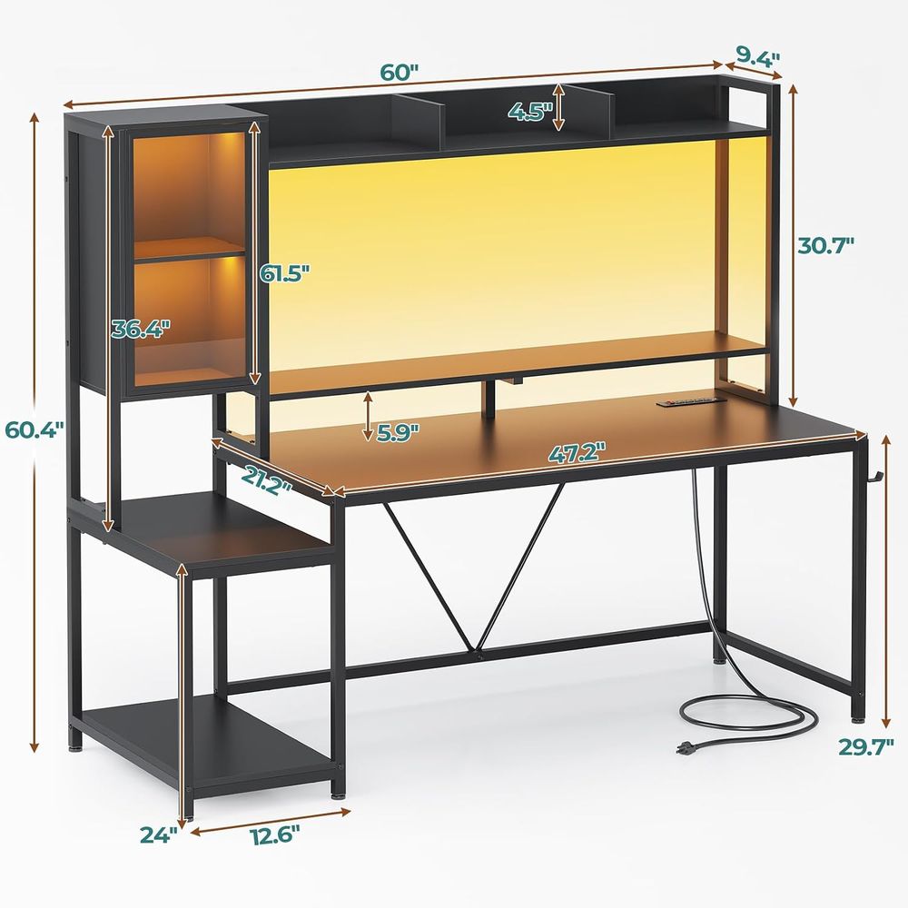 Meja Gaming 60'' dengan Penyim - Storage ulasan dan harga