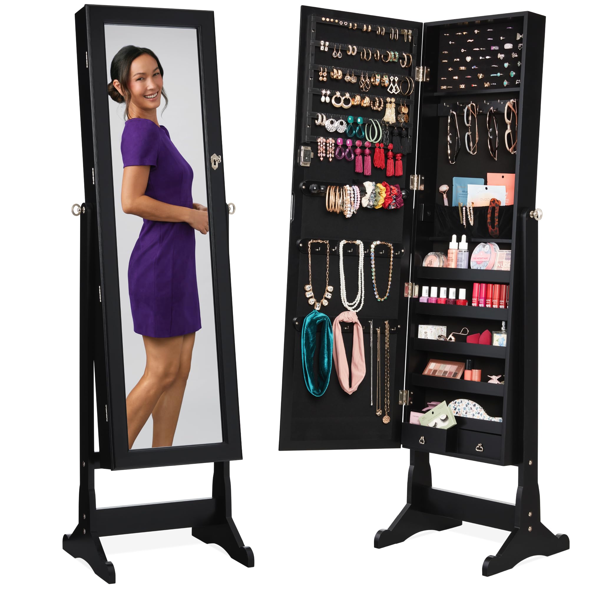 Lemari Perhiasan Berdiri Sendi - Full Length Mirror Jewelry Armoire ulasan dan harga