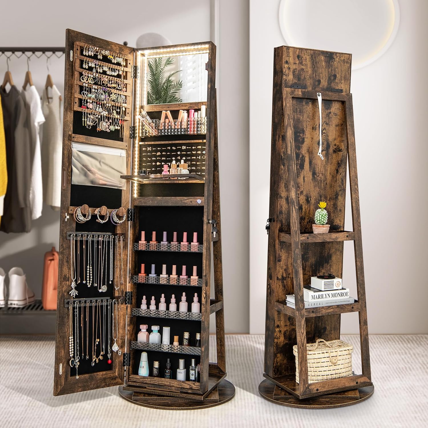 Lemari Perhiasan dengan Cermin - Full Length Mirror Jewelry Armoire ulasan dan harga