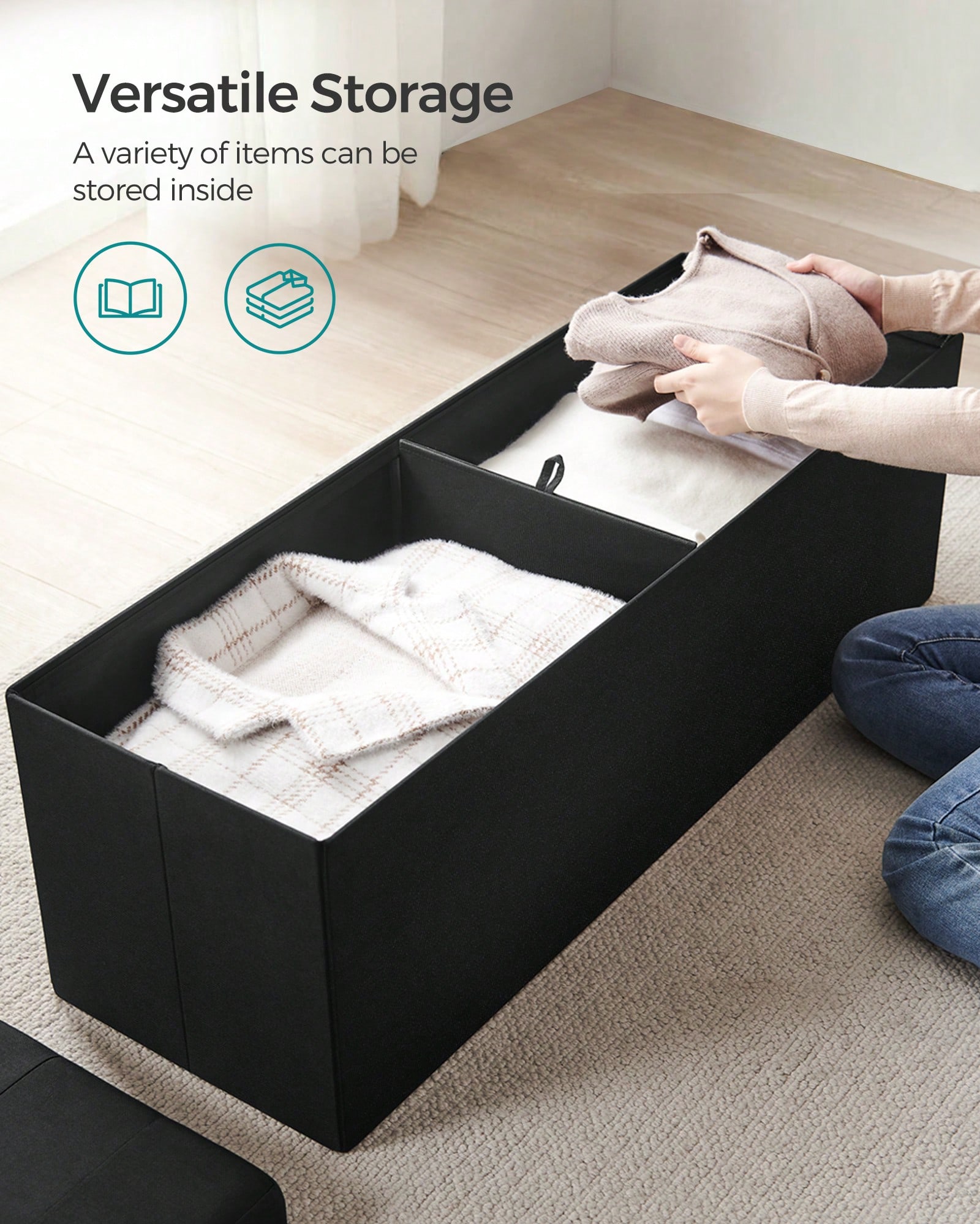 Bangku Ottoman Lipat dengan Uk - Bedroom Furniture ulasan dan harga