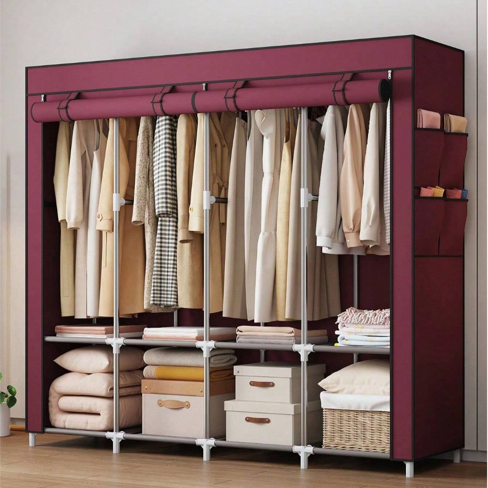 Lemari Pakaian Portabel Besar  - Wardrobe Closet Portable Fabric Cover ulasan dan harga