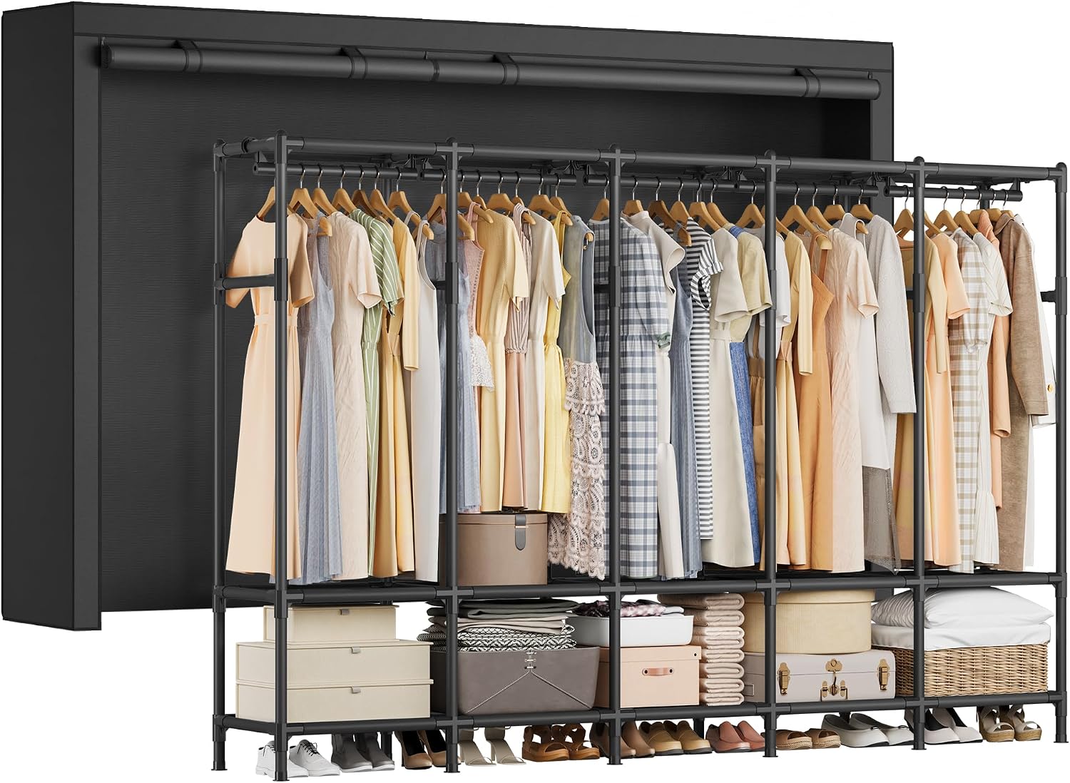 Lemari Pakaian Portabel 83,5 I - Wardrobe Closet Portable Fabric Cover ulasan dan harga